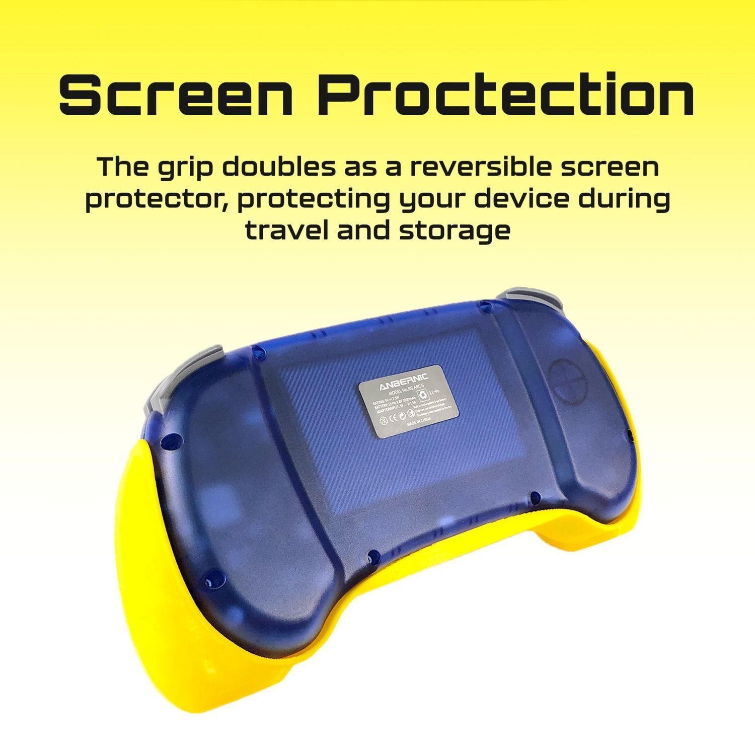 Anbernic RGARCD and RGARCS Comfort Grip Case and Screen Guard 3D print model_8