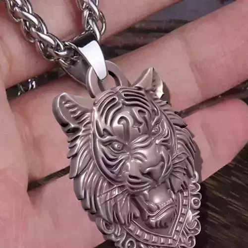 TIGER HEAD PENDANT M03 3D print model