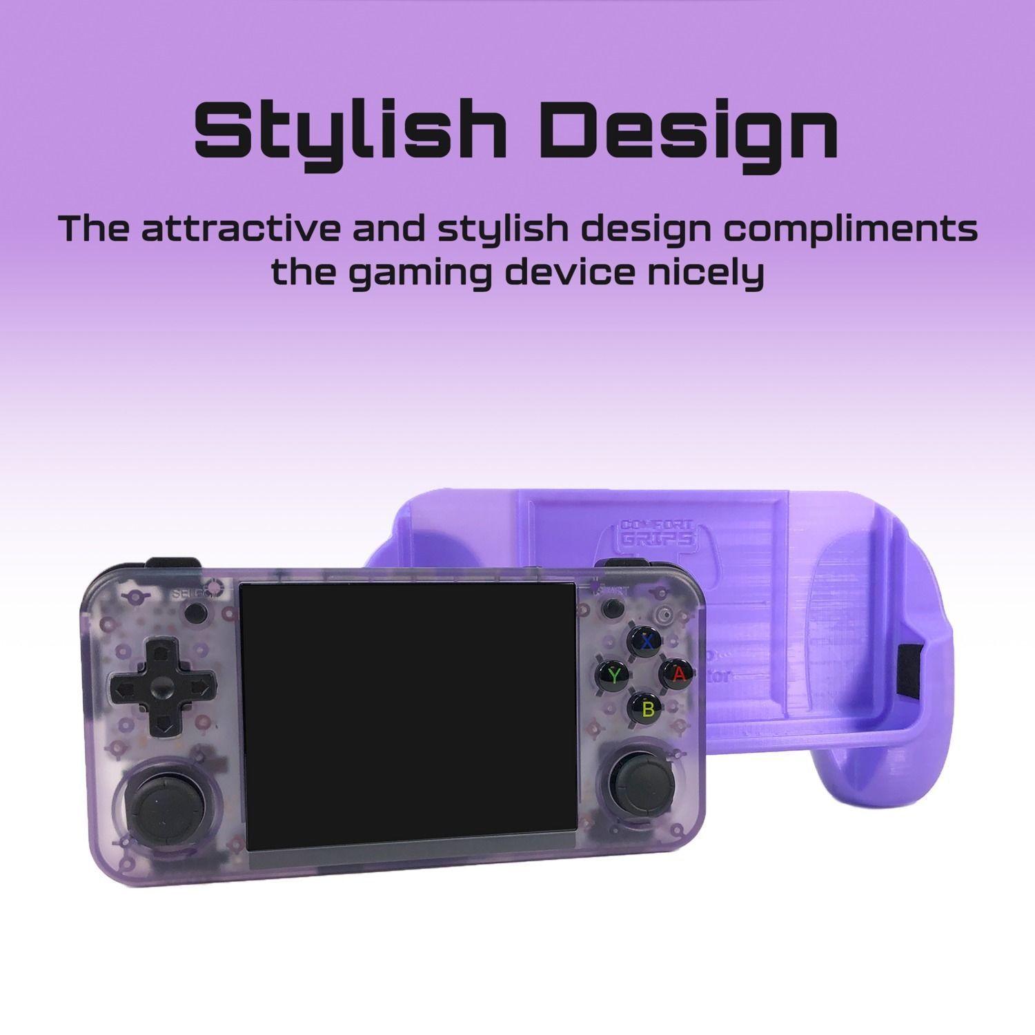 Anbernic RG35XX H Comfort Grip Case and Screen Guard 3D print model_9