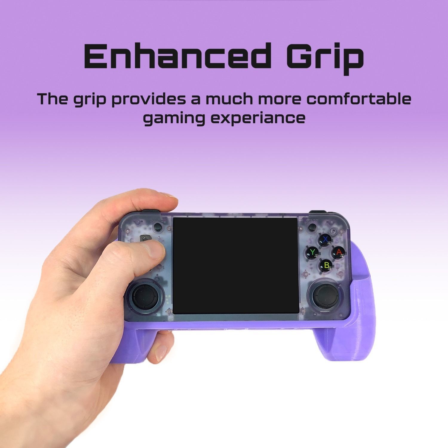 Anbernic RG35XX H Comfort Grip Case and Screen Guard 3D print model_6