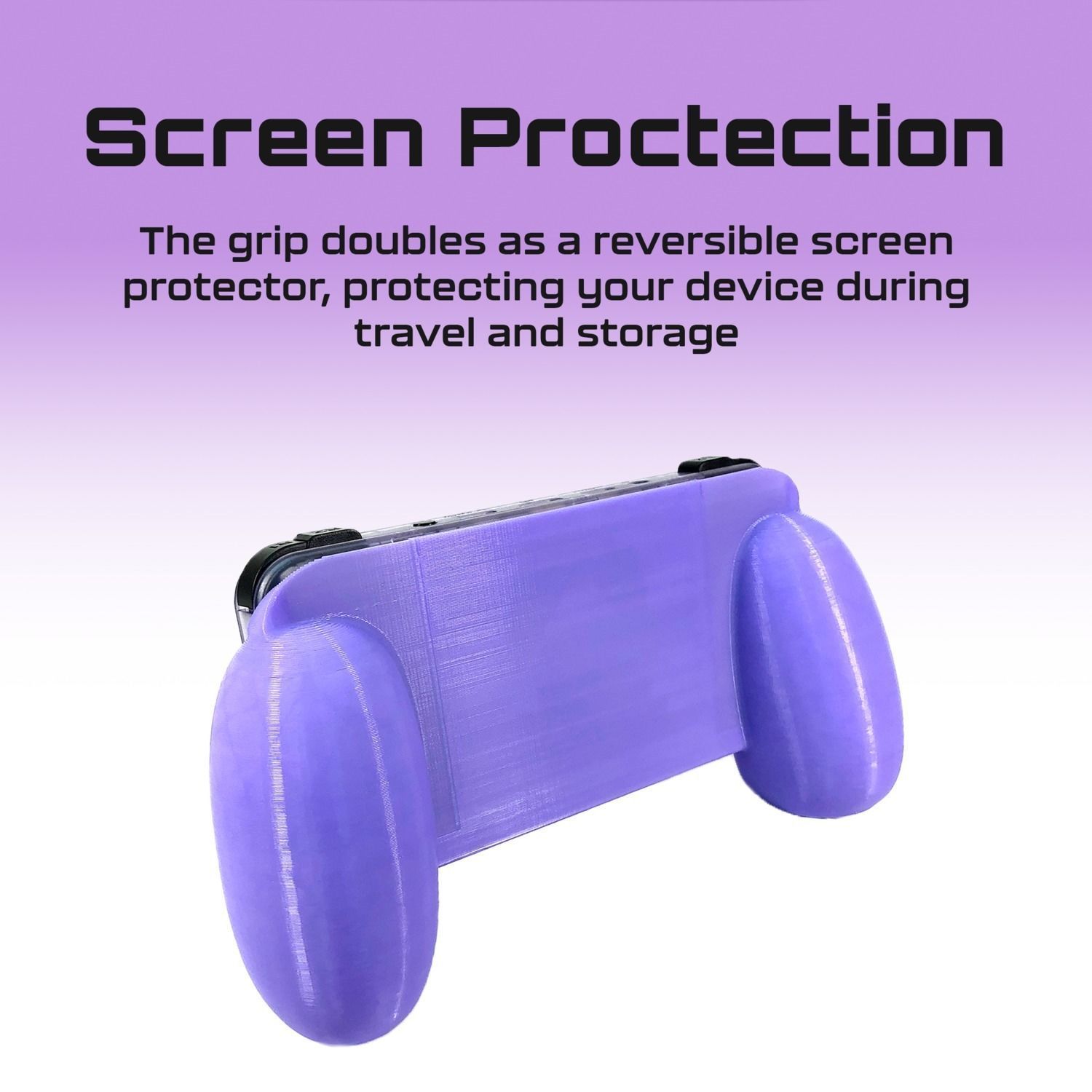 Anbernic RG35XX H Comfort Grip Case and Screen Guard 3D print model_8