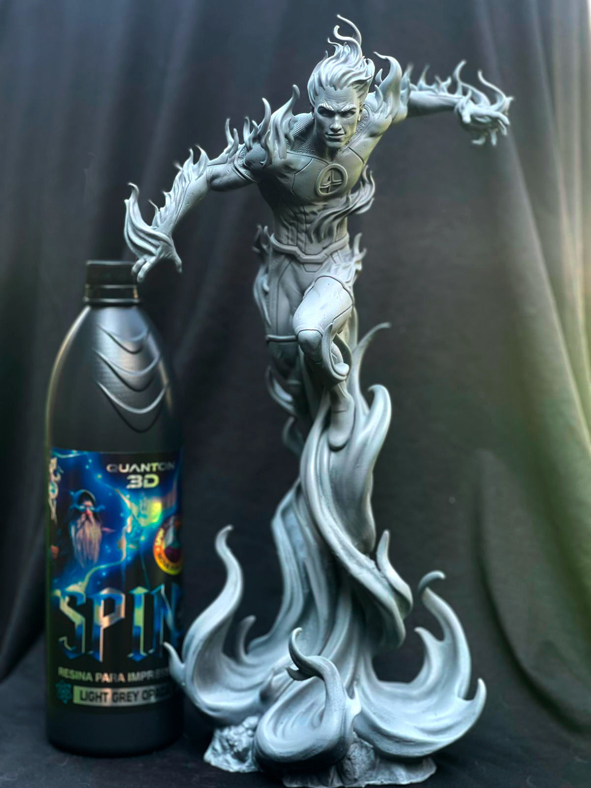 Human torch Statue 3D print model_1