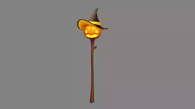 Cartoon pumpkin magic wand