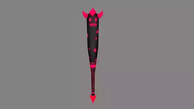 Cartoon Devil Baseball Stick