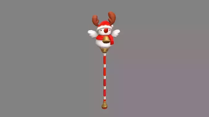 Cartoon christmas snowman magic wand