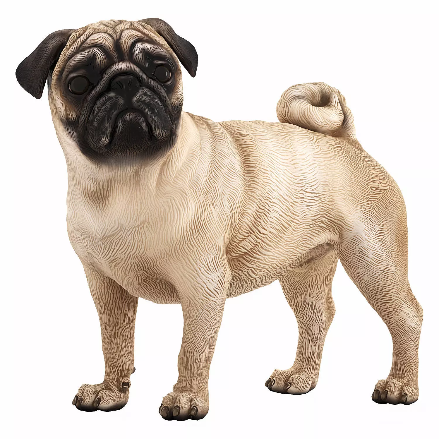 Pug dog figurine 3D model_0