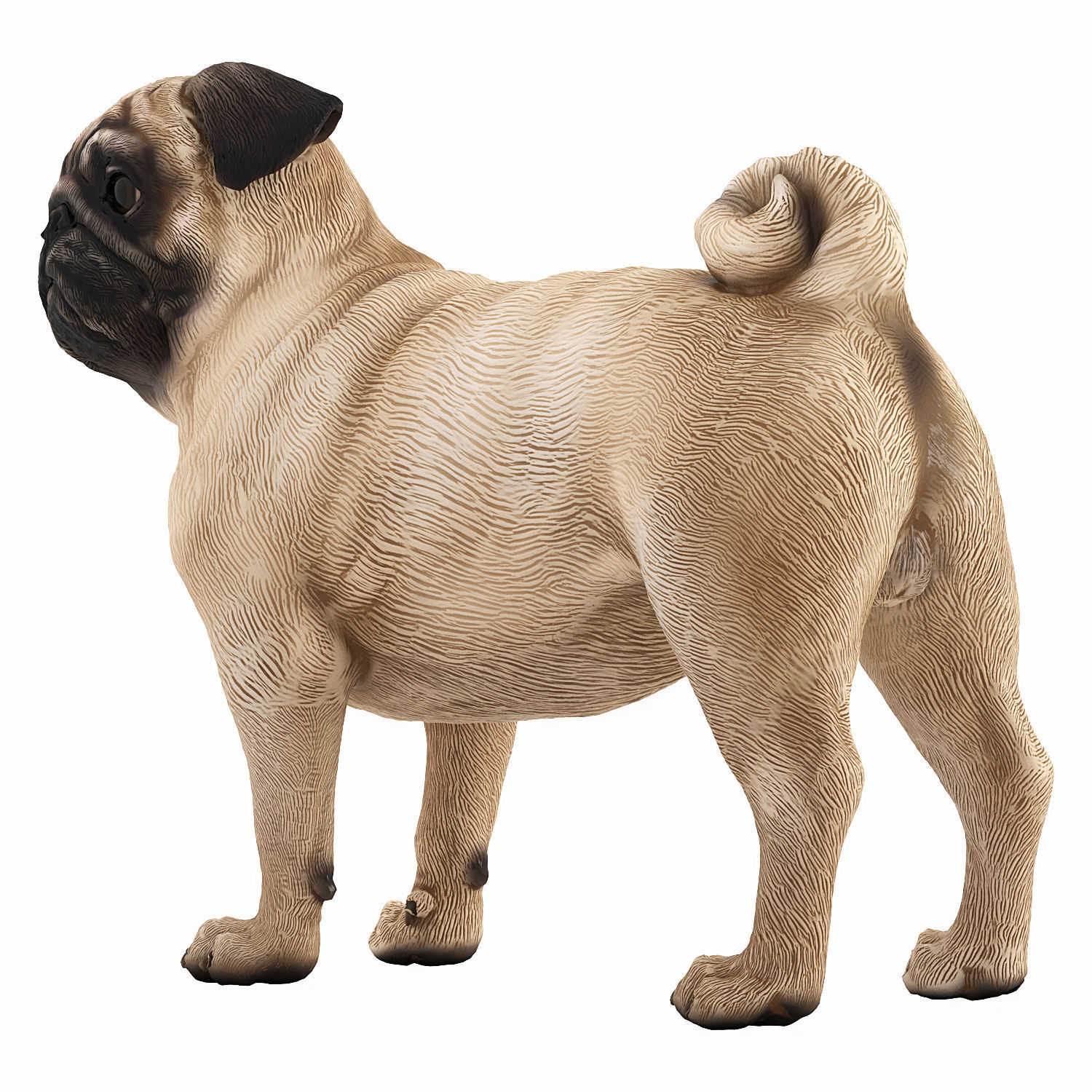 Pug dog figurine 3D model_1