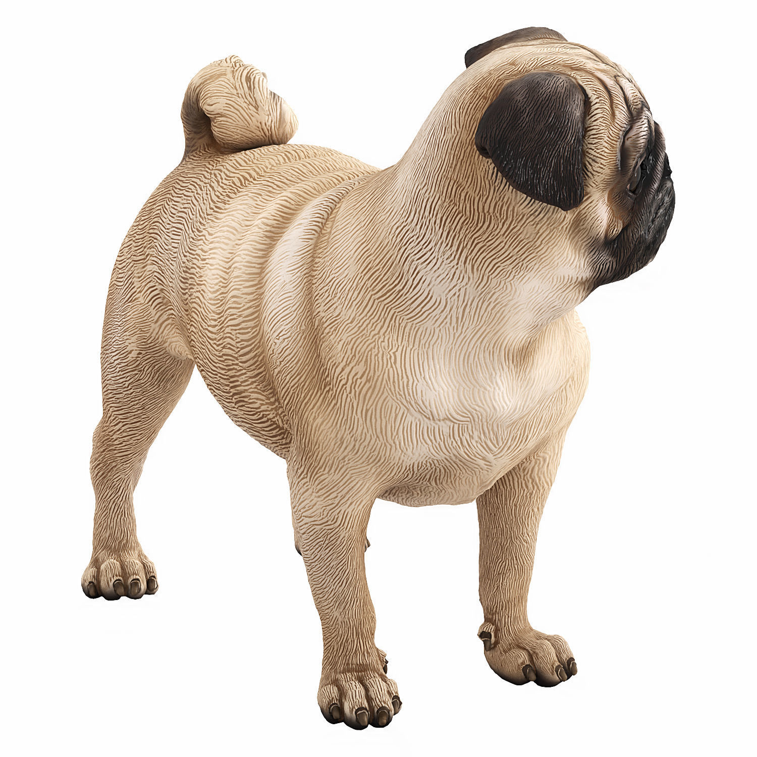 Pug dog figurine 3D model_2