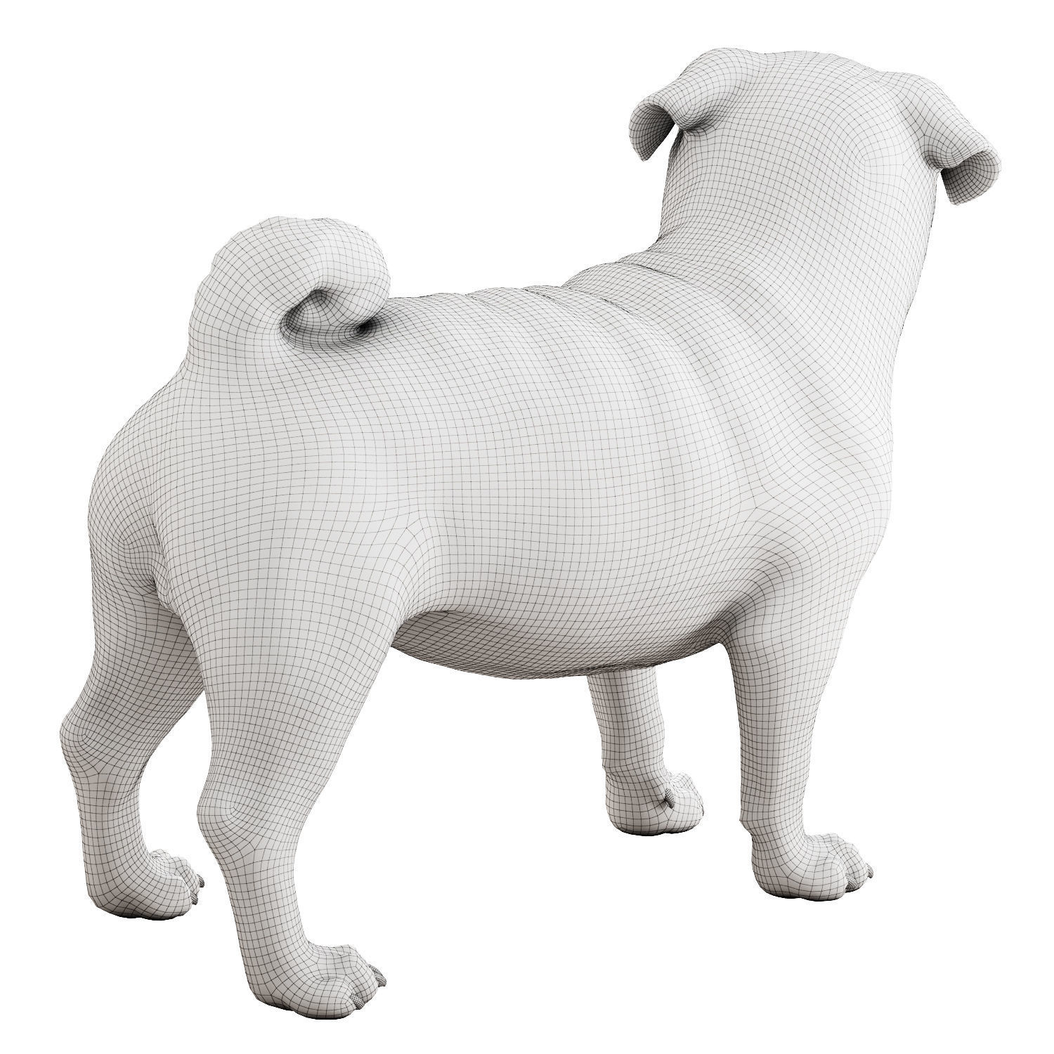 Pug dog figurine 3D model_6