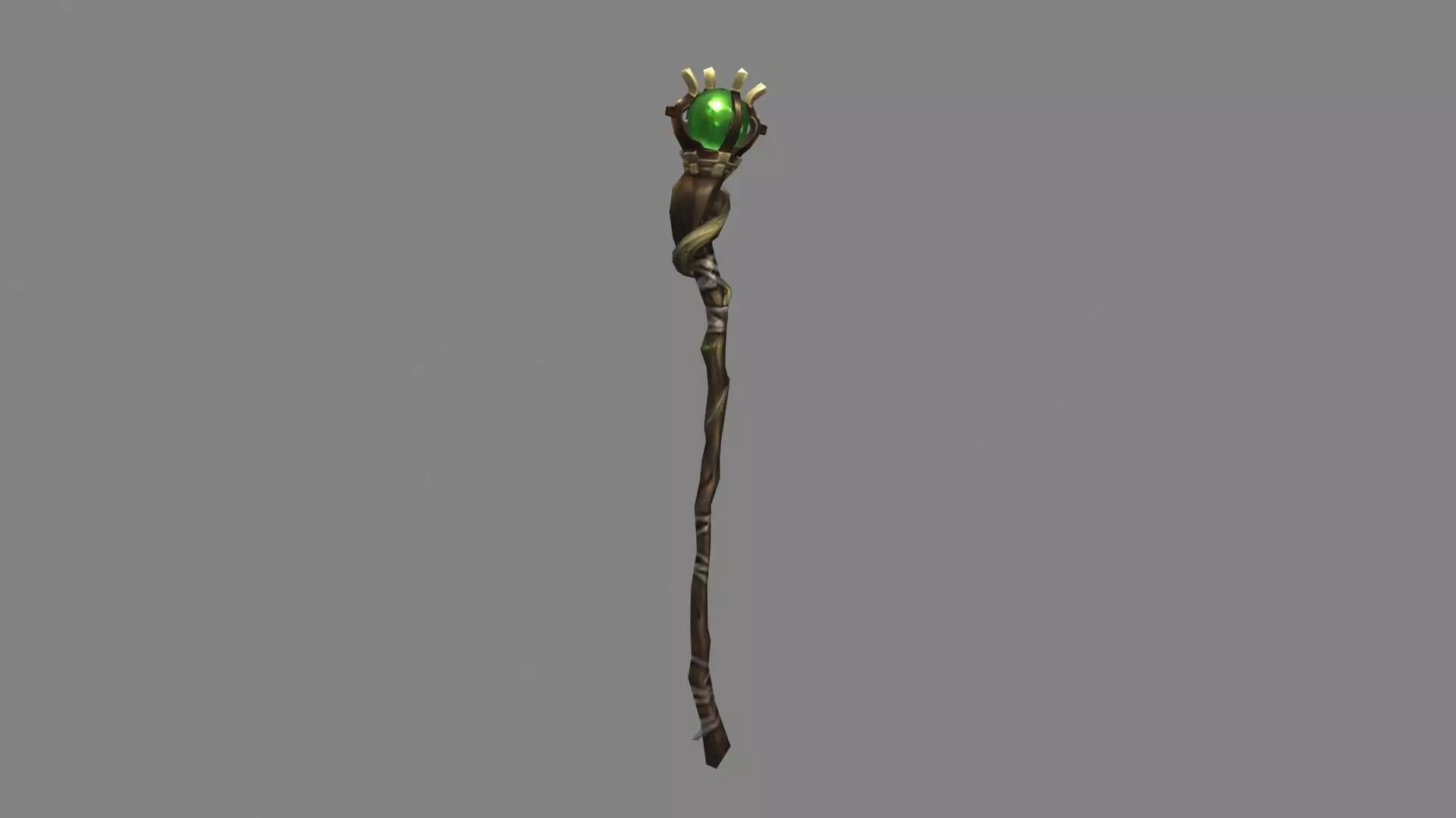 Emerald magic wand Low-poly 3D model