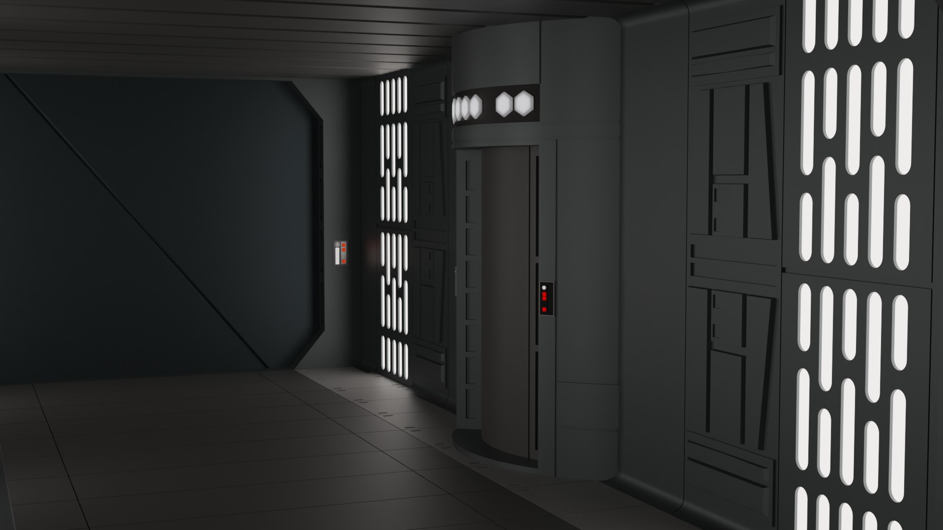 Imperial Corridor A Pack 3D model_10