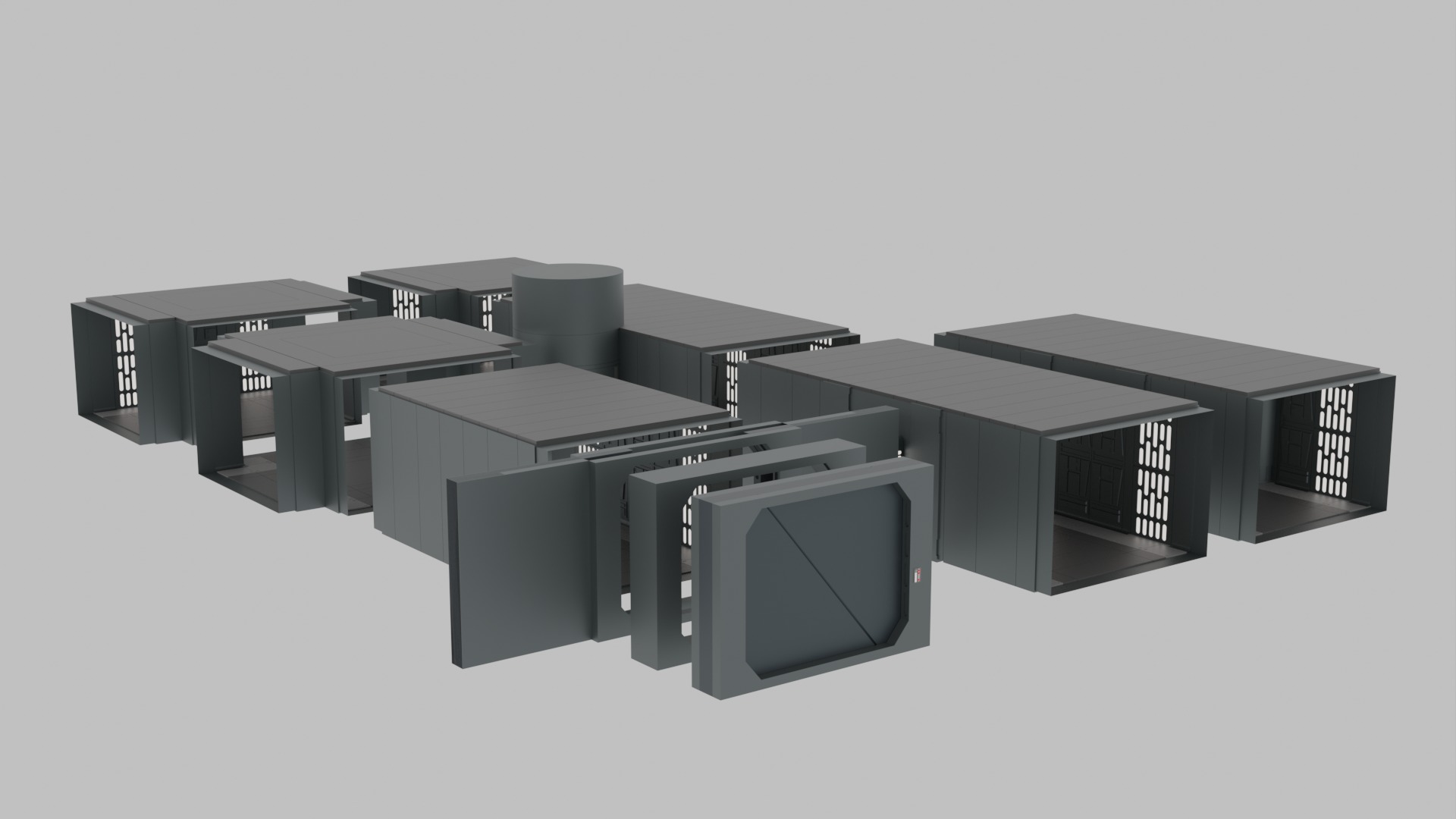 Imperial Corridor A Pack 3D model_16