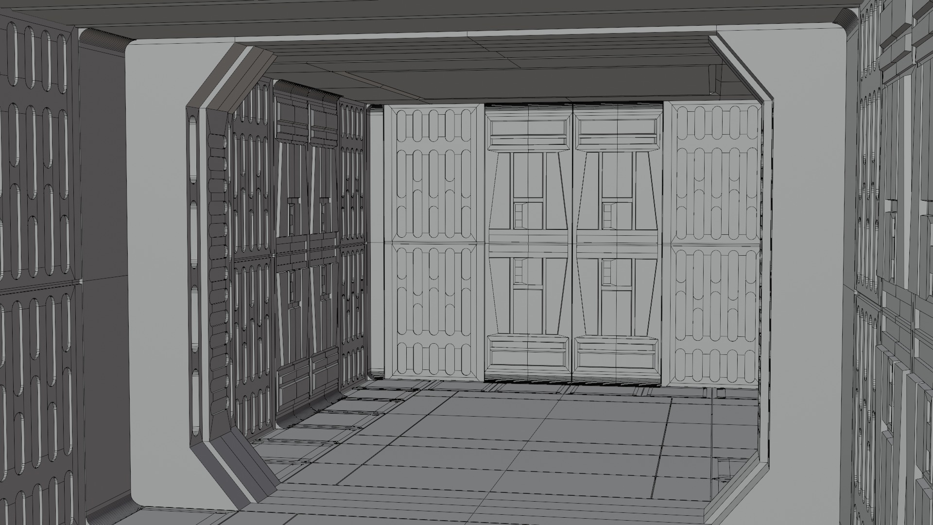 Imperial Corridor A Pack 3D model_9