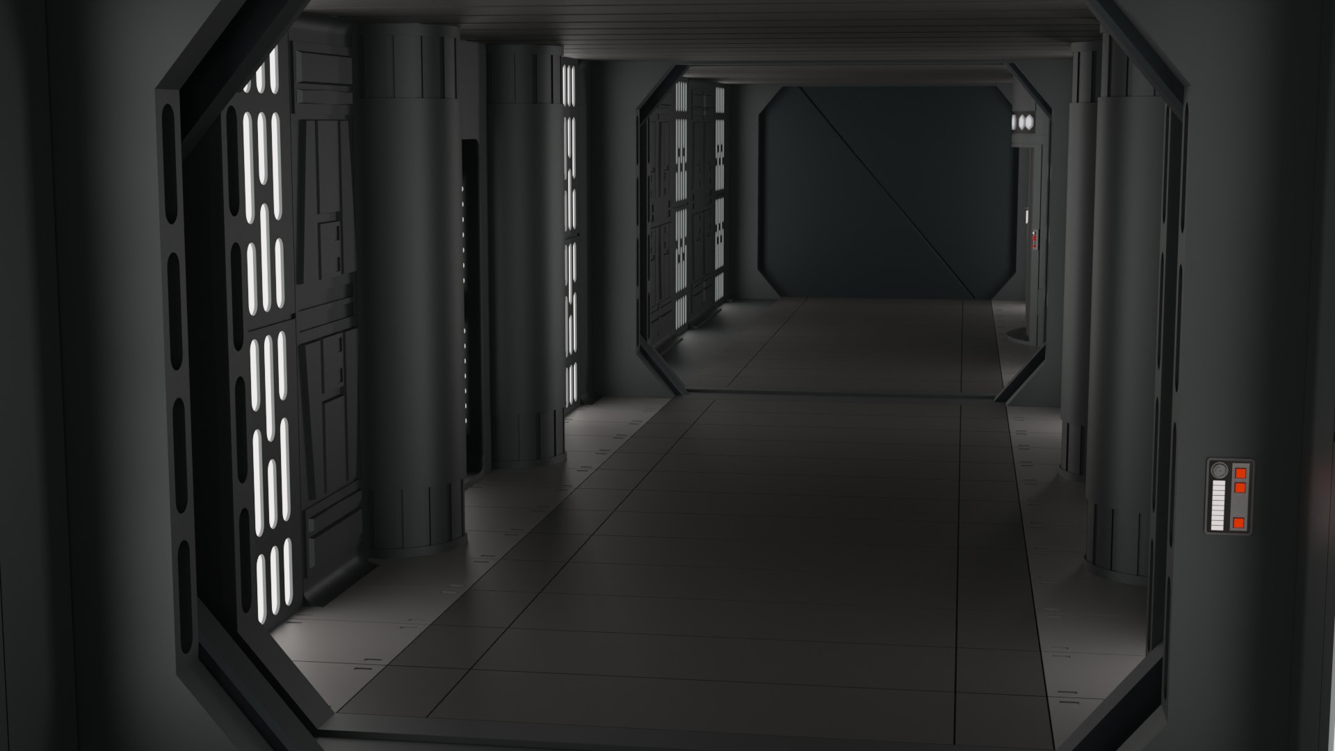 Imperial Corridor A Pack 3D model_12