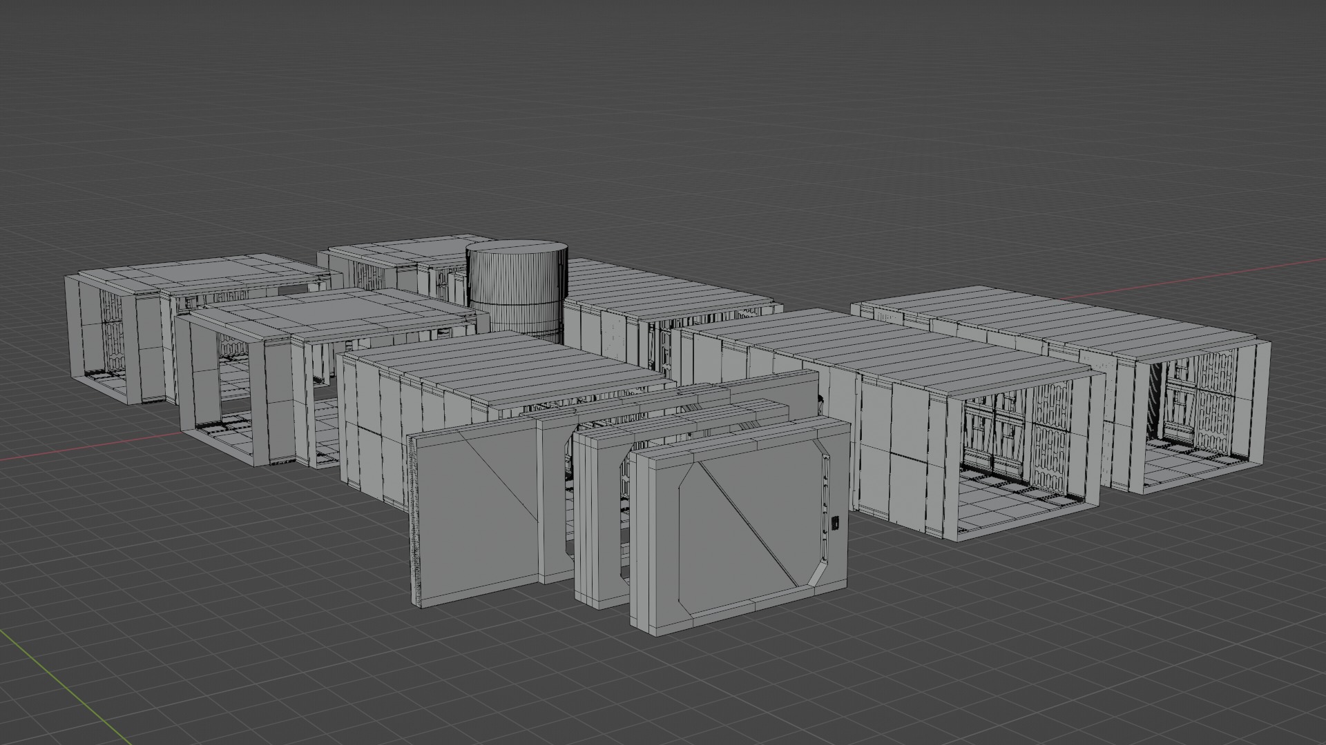 Imperial Corridor A Pack 3D model_17