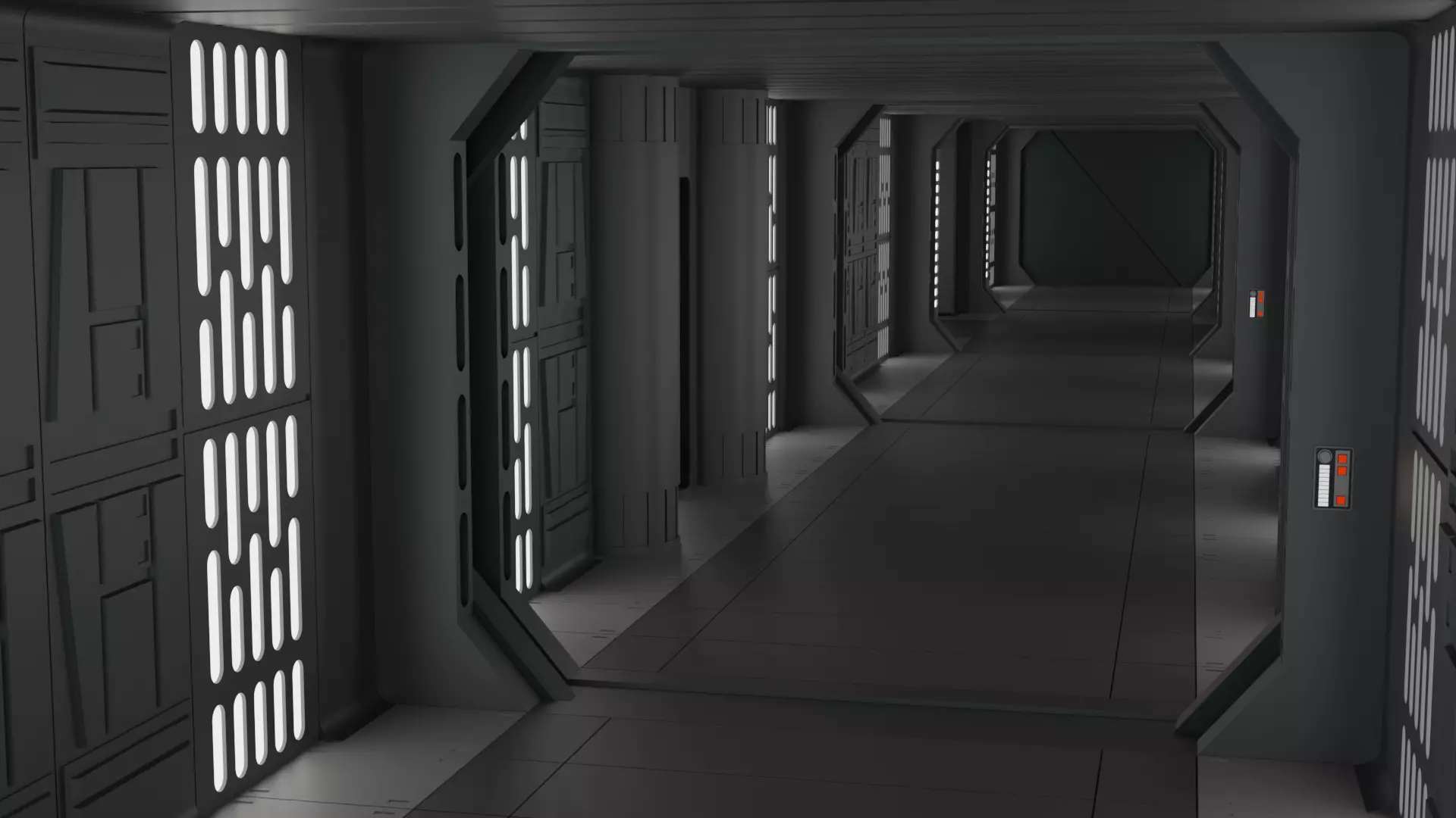 Imperial Corridor A Pack 3D model_0