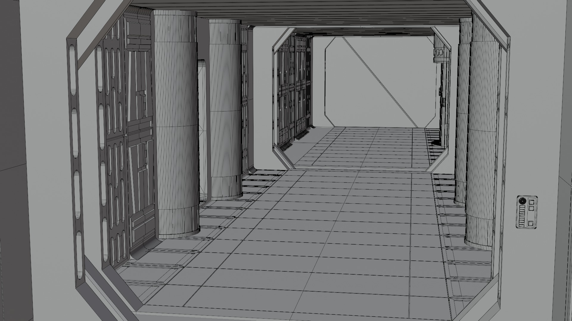 Imperial Corridor A Pack 3D model_13