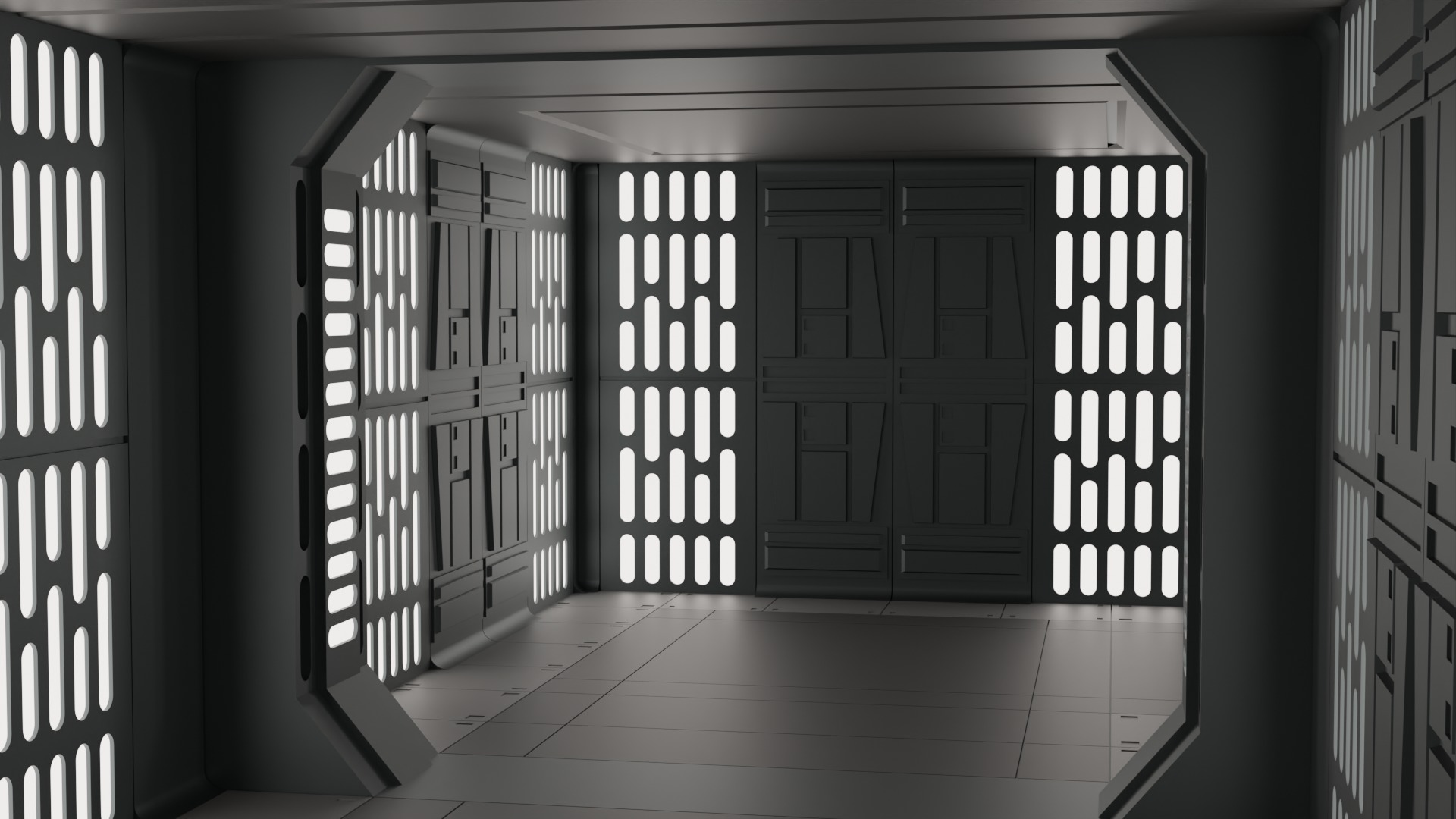 Imperial Corridor A Pack 3D model_8