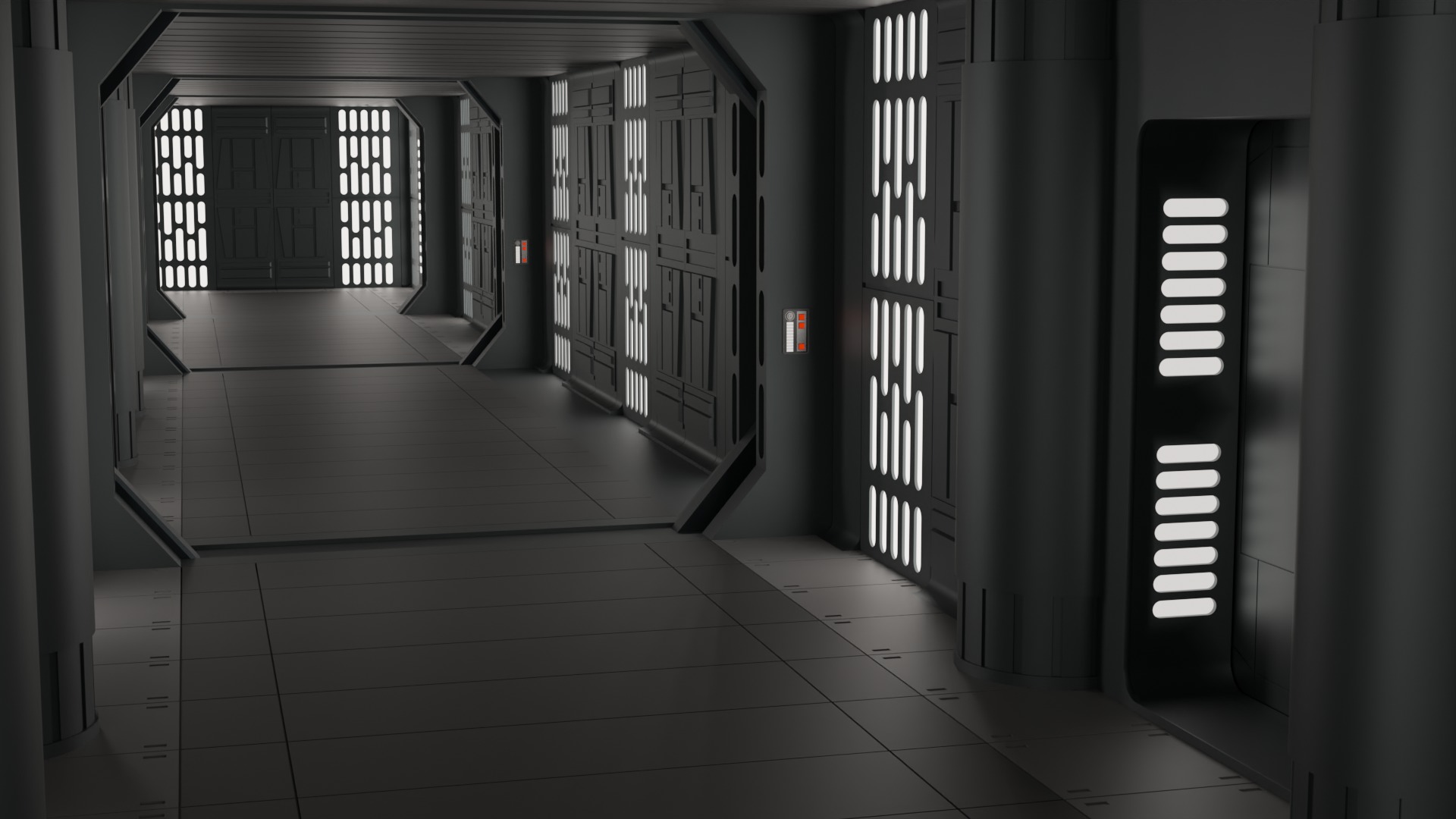 Imperial Corridor A Pack 3D model_14