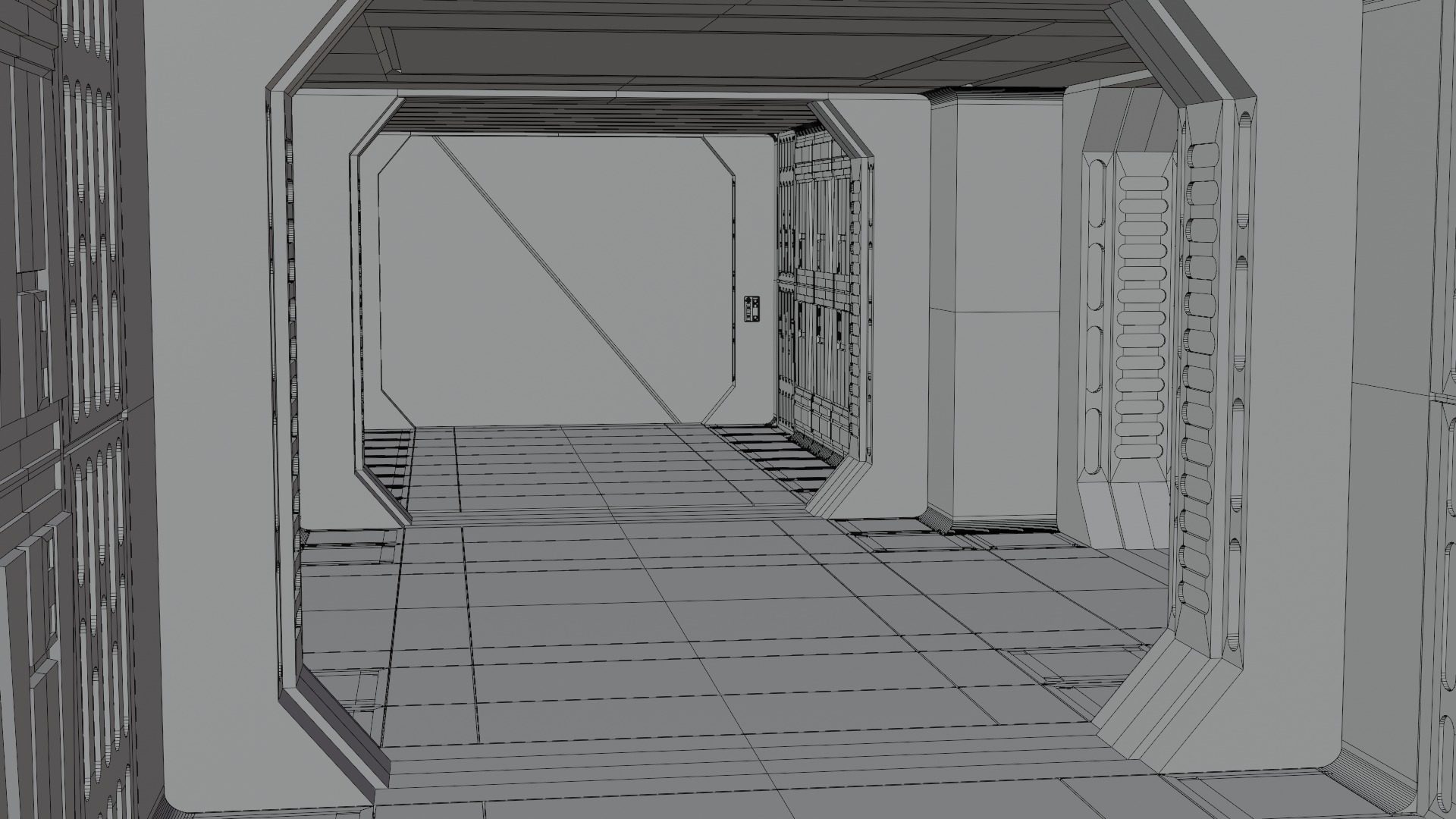 Imperial Corridor A Pack 3D model_5