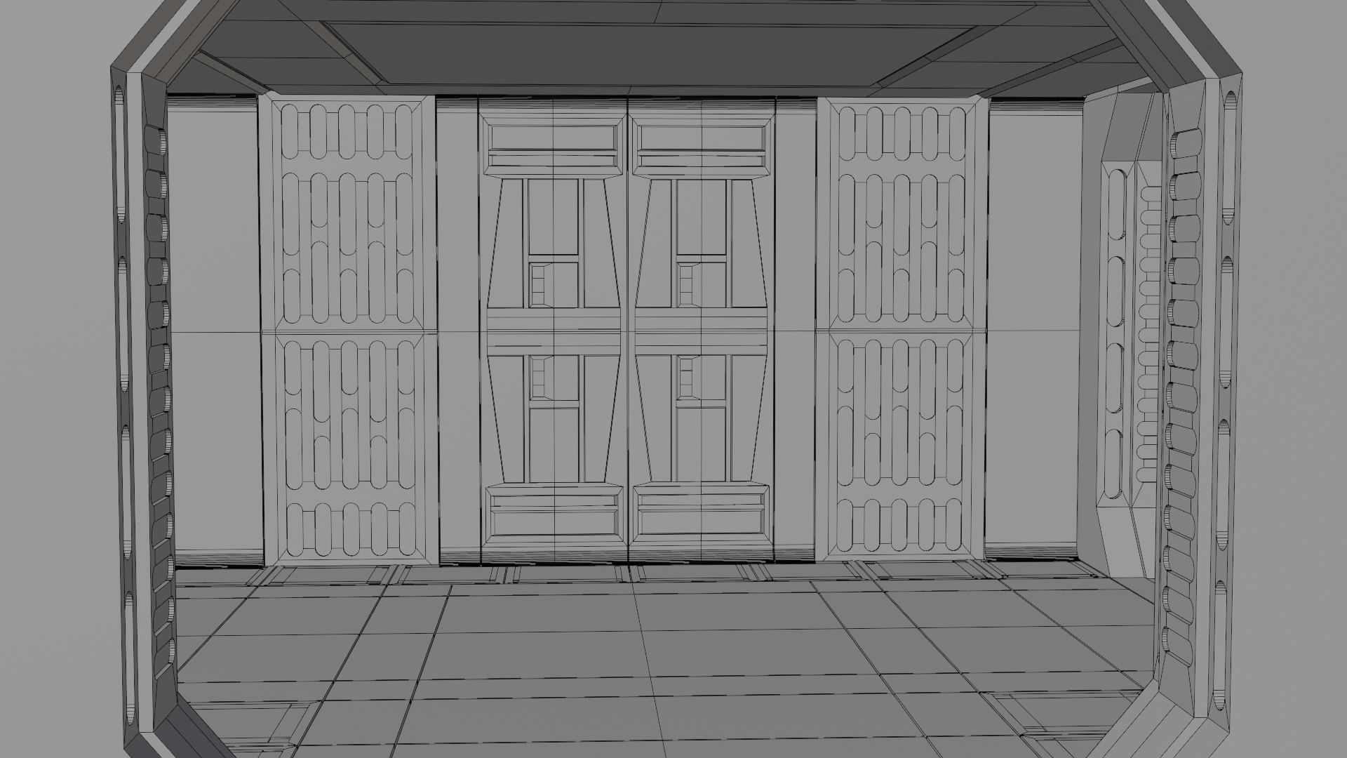 Imperial Corridor A Pack 3D model_7