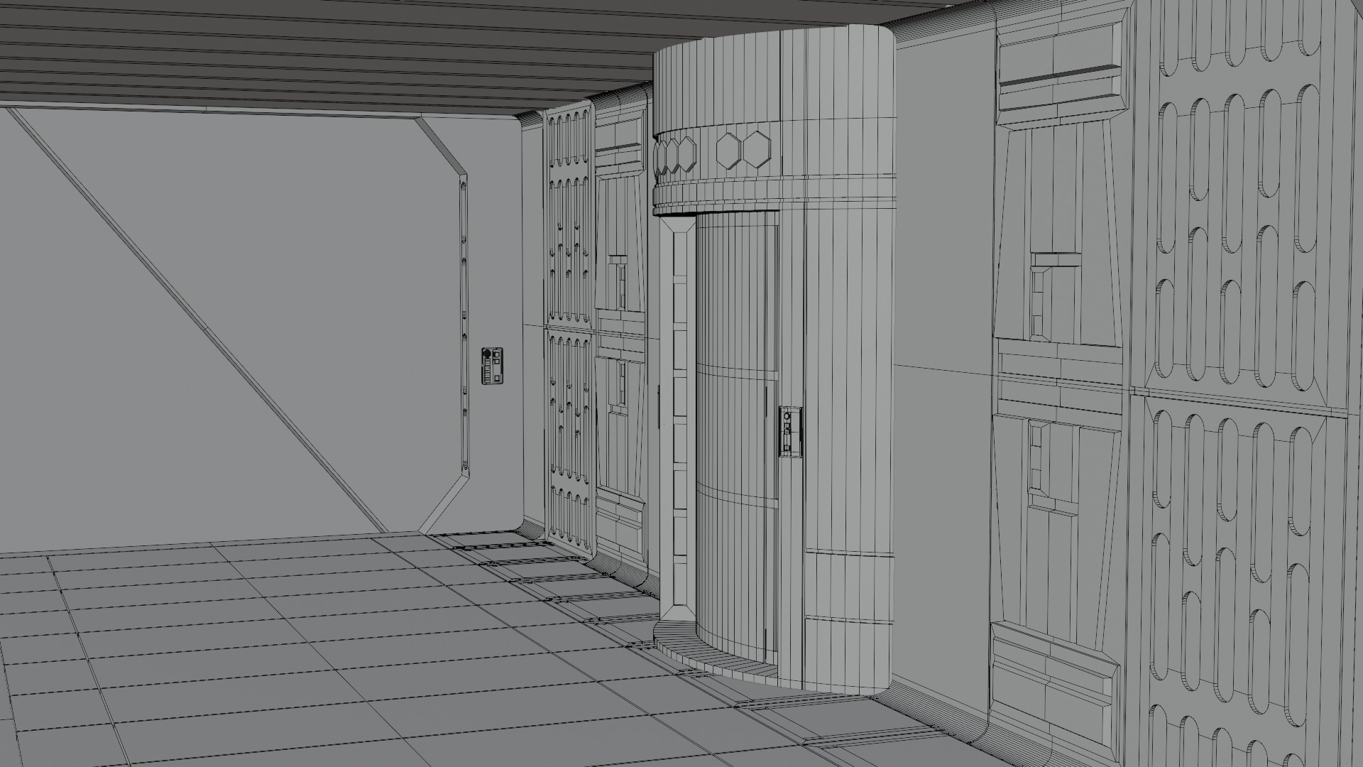 Imperial Corridor A Pack 3D model_11