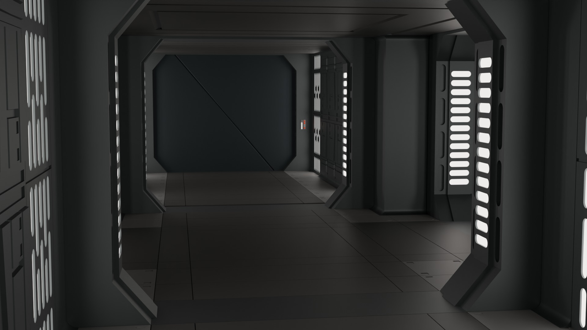 Imperial Corridor A Pack 3D model_4