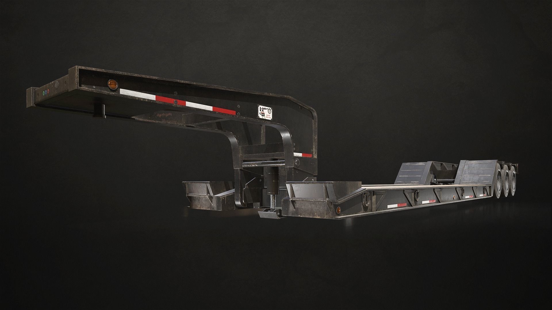 Lowboy Trailer Low-poly 3D model_4