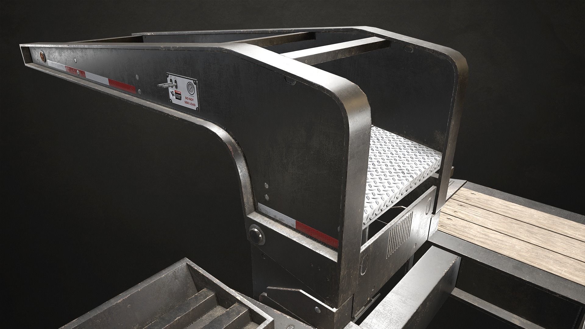 Lowboy Trailer Low-poly 3D model_15