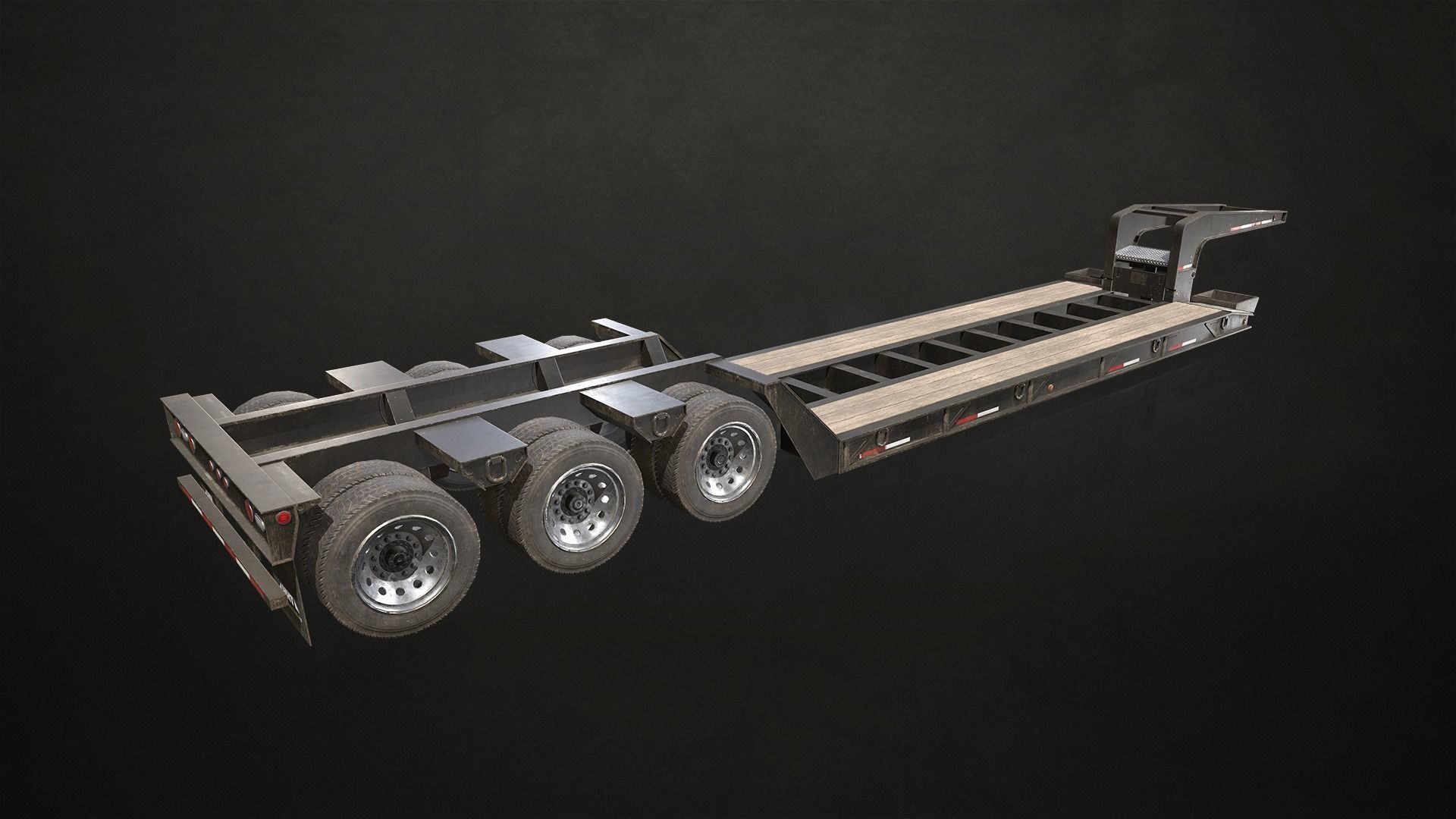 Lowboy Trailer Low-poly 3D model_6