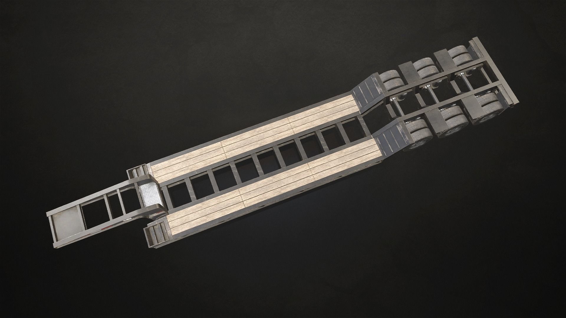 Lowboy Trailer Low-poly 3D model_11