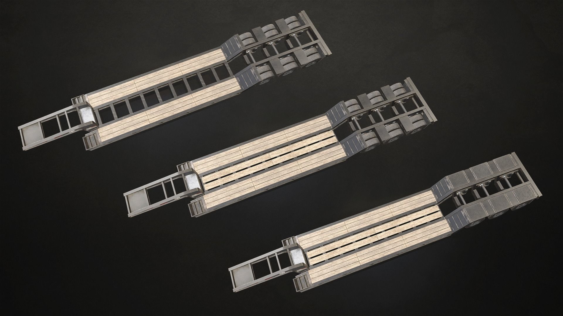 Lowboy Trailer Low-poly 3D model_12