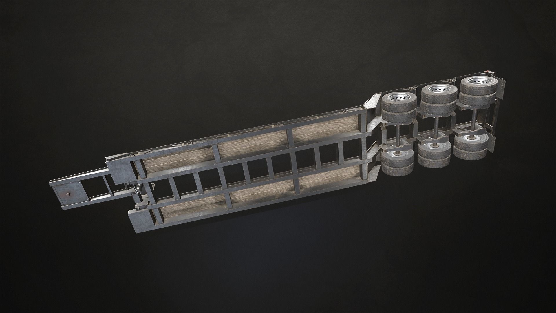 Lowboy Trailer Low-poly 3D model_16