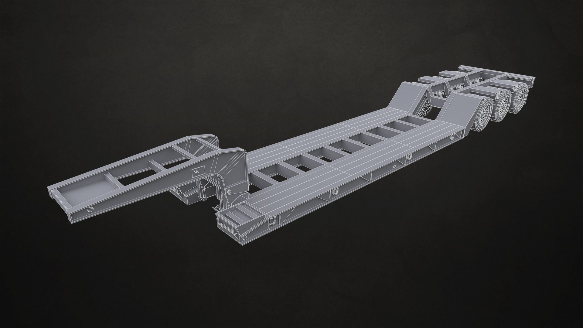 Lowboy Trailer Low-poly 3D model_17