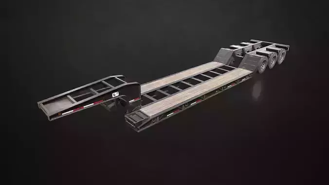 Lowboy Trailer Low-poly 3D model