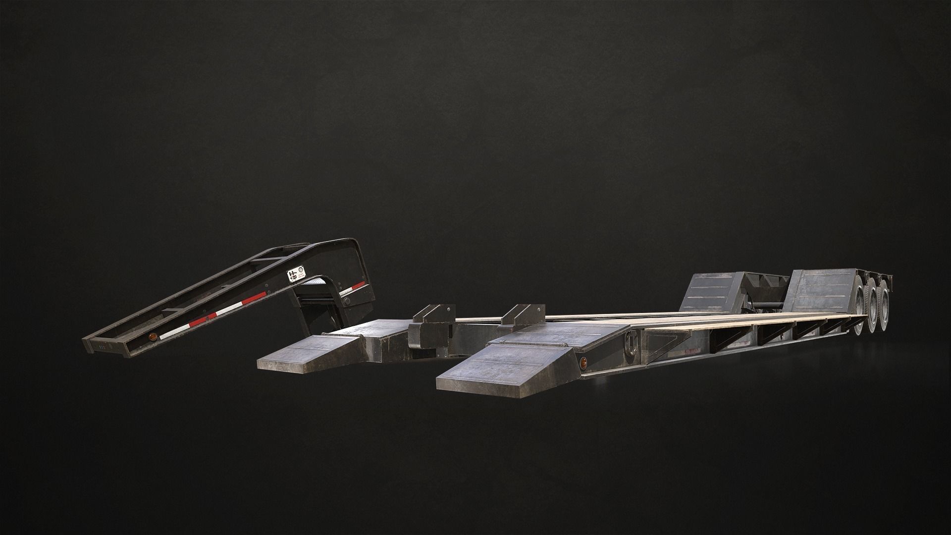 Lowboy Trailer Low-poly 3D model_5