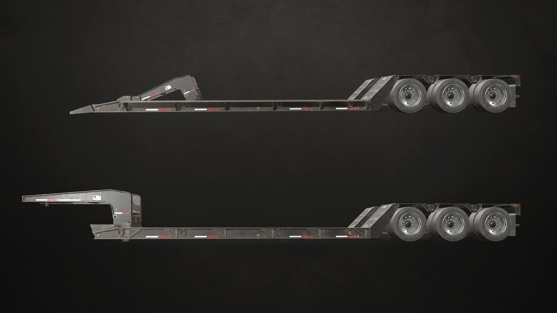 Lowboy Trailer Low-poly 3D model_14