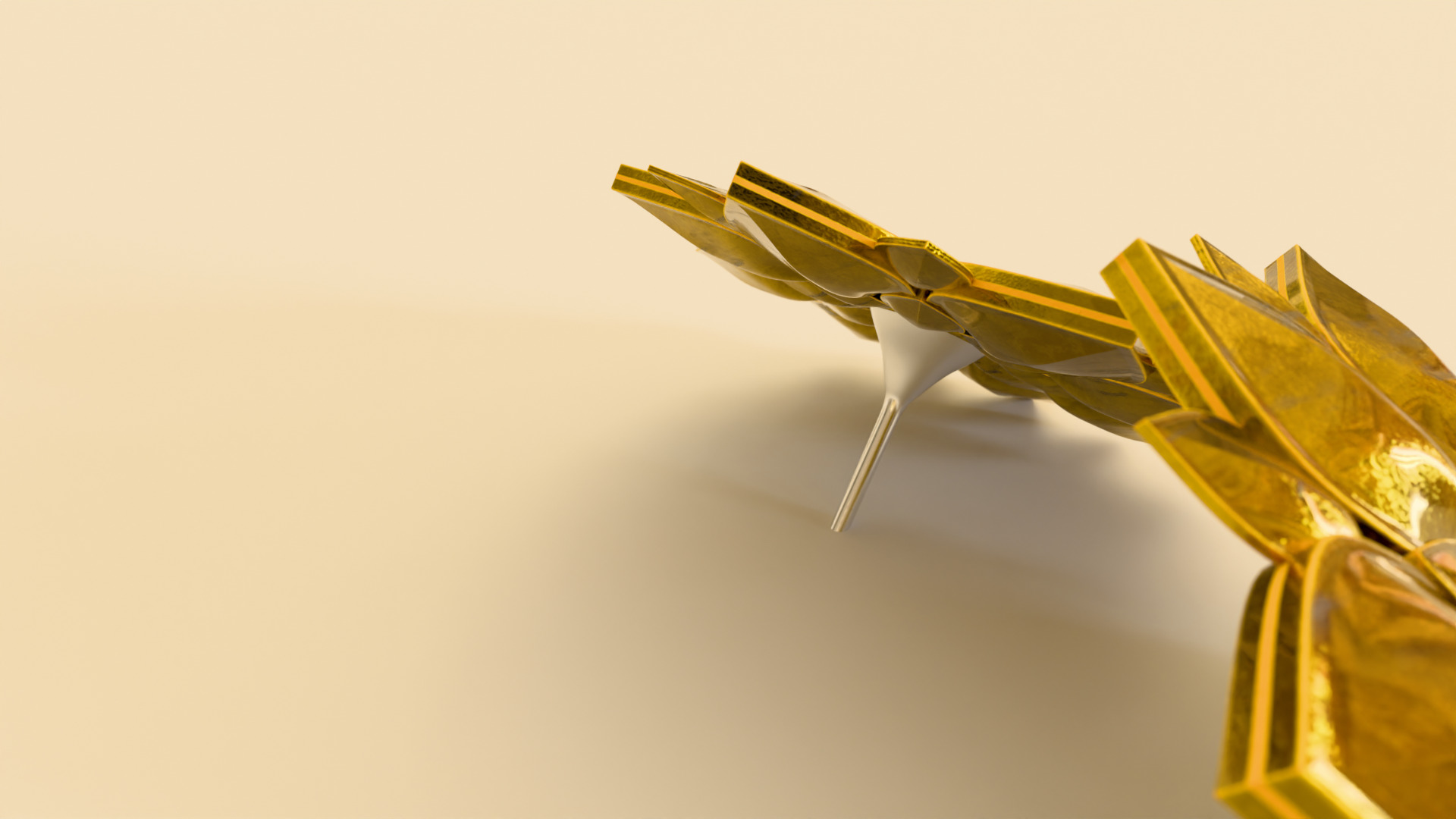 Gold Earrings Low-poly 3D model_2