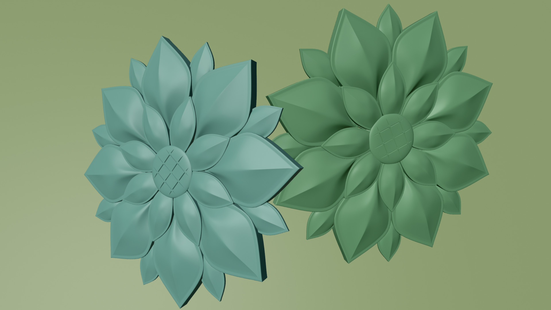 Gold Earrings Low-poly 3D model_8