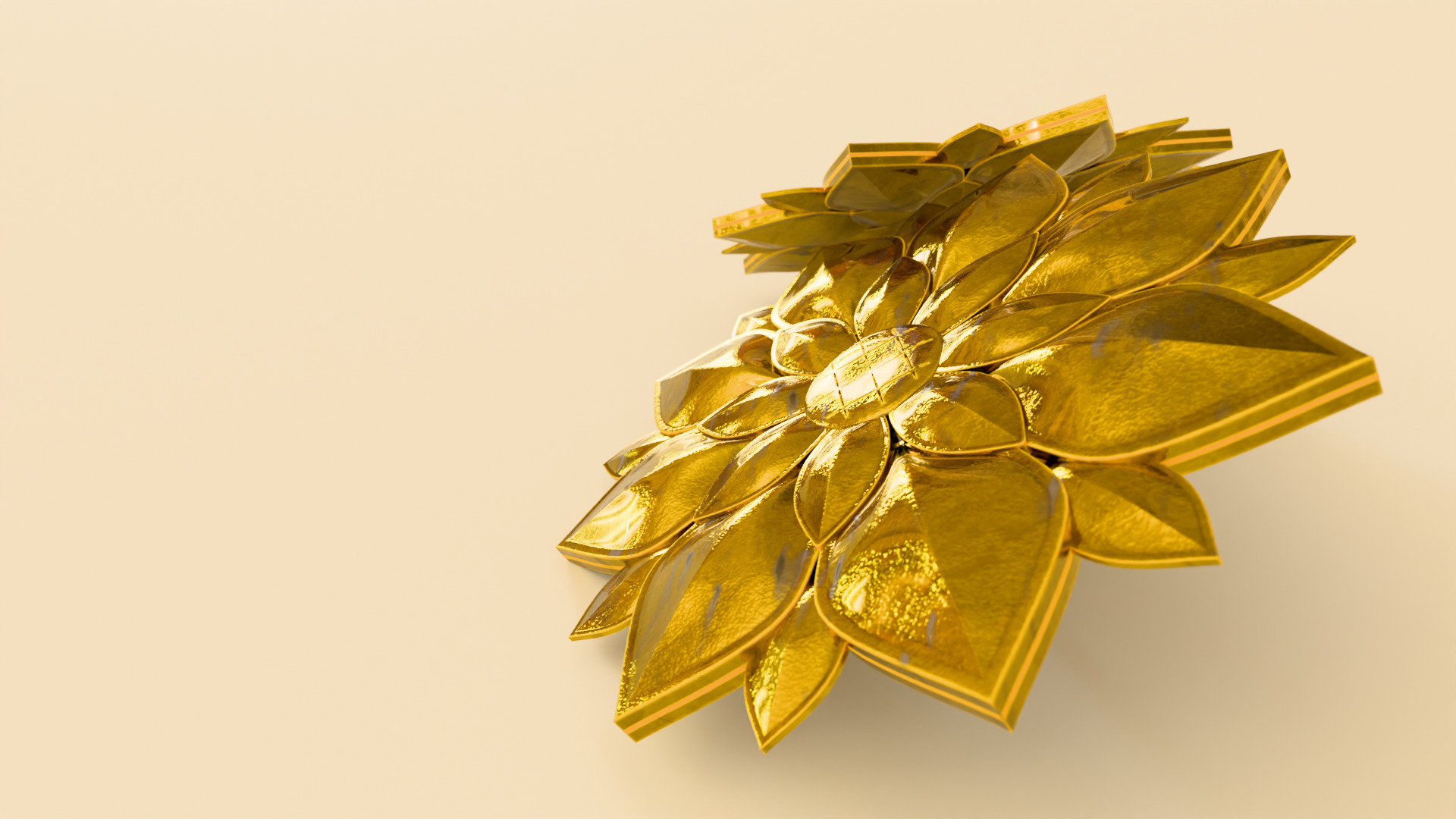 Gold Earrings Low-poly 3D model_4