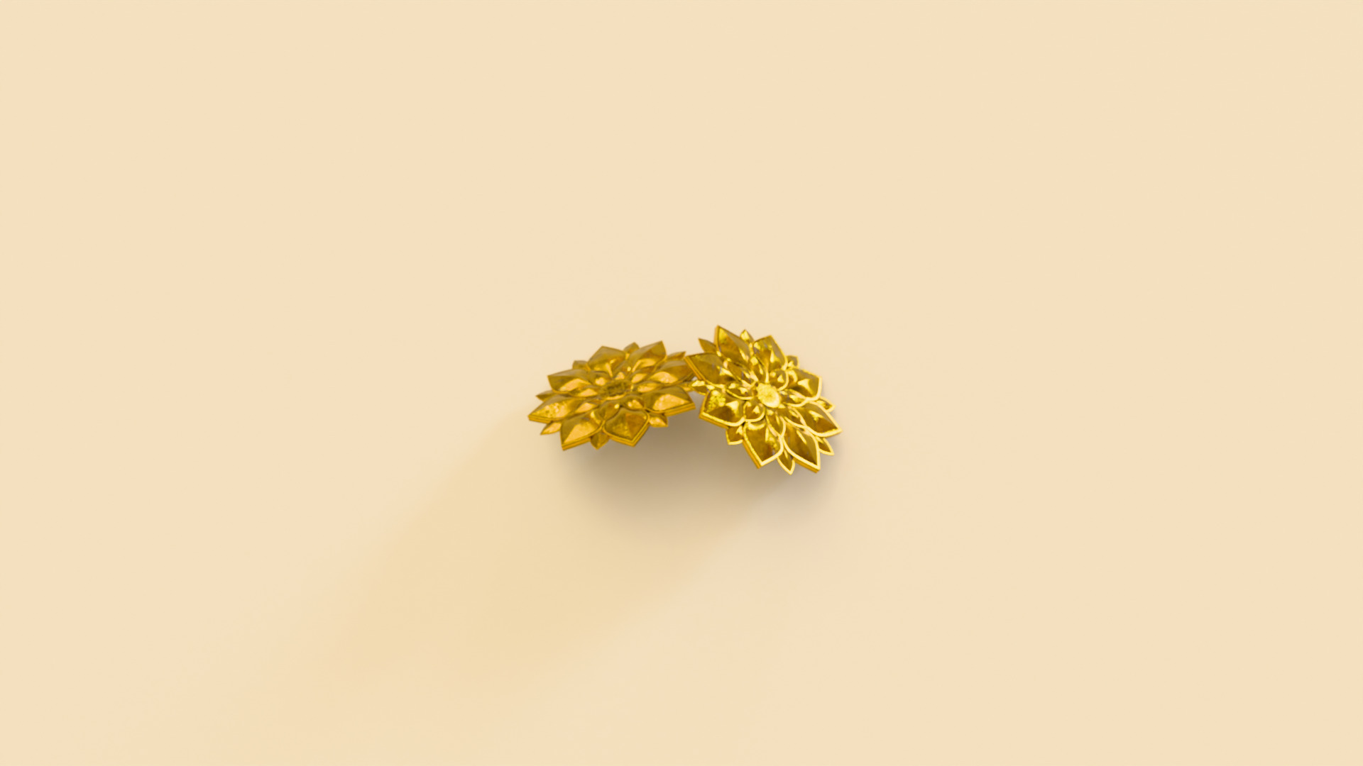 Gold Earrings Low-poly 3D model_7