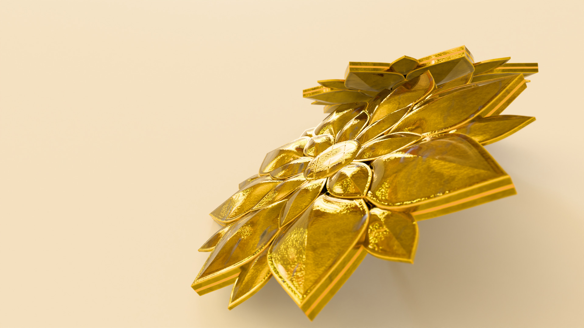 Gold Earrings Low-poly 3D model_5