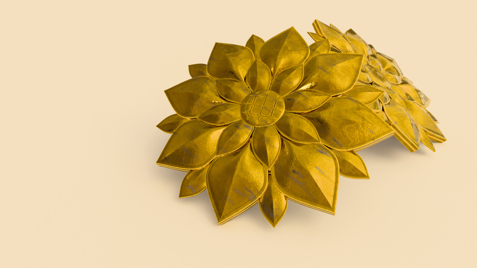 Gold Earrings Low-poly 3D model_1
