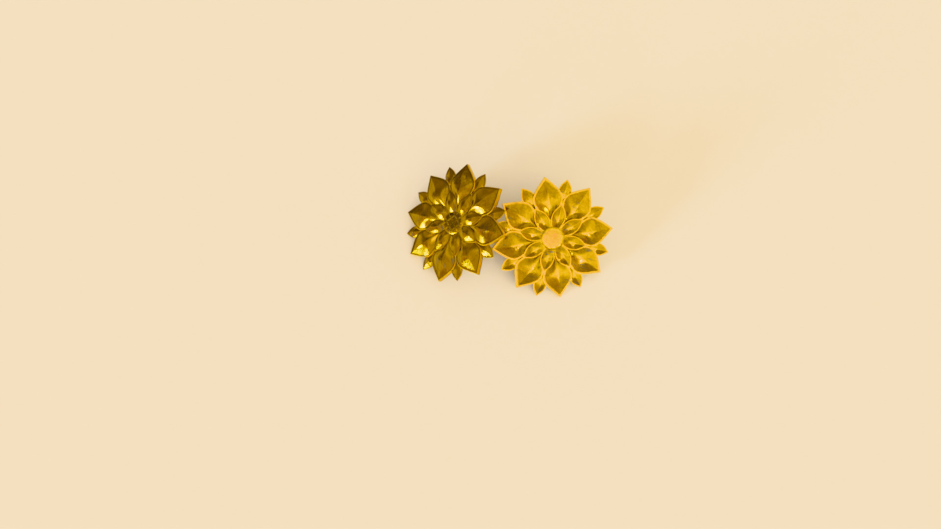 Gold Earrings Low-poly 3D model_6