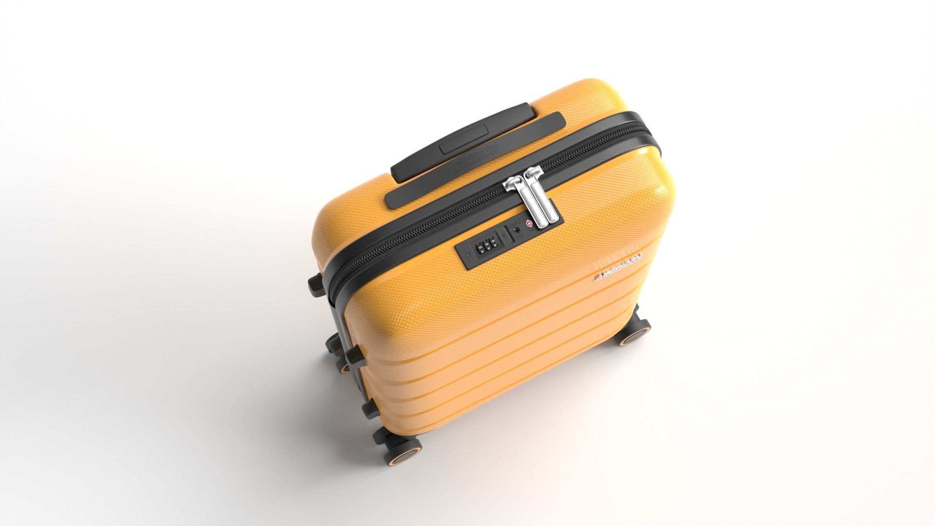 AmericanTourister Luggage Suitcase with Blender Rigging 3D model_3