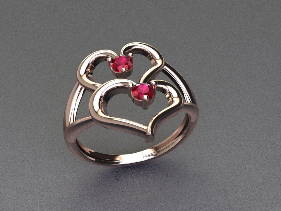 Heart Ring 10 3D print model_2