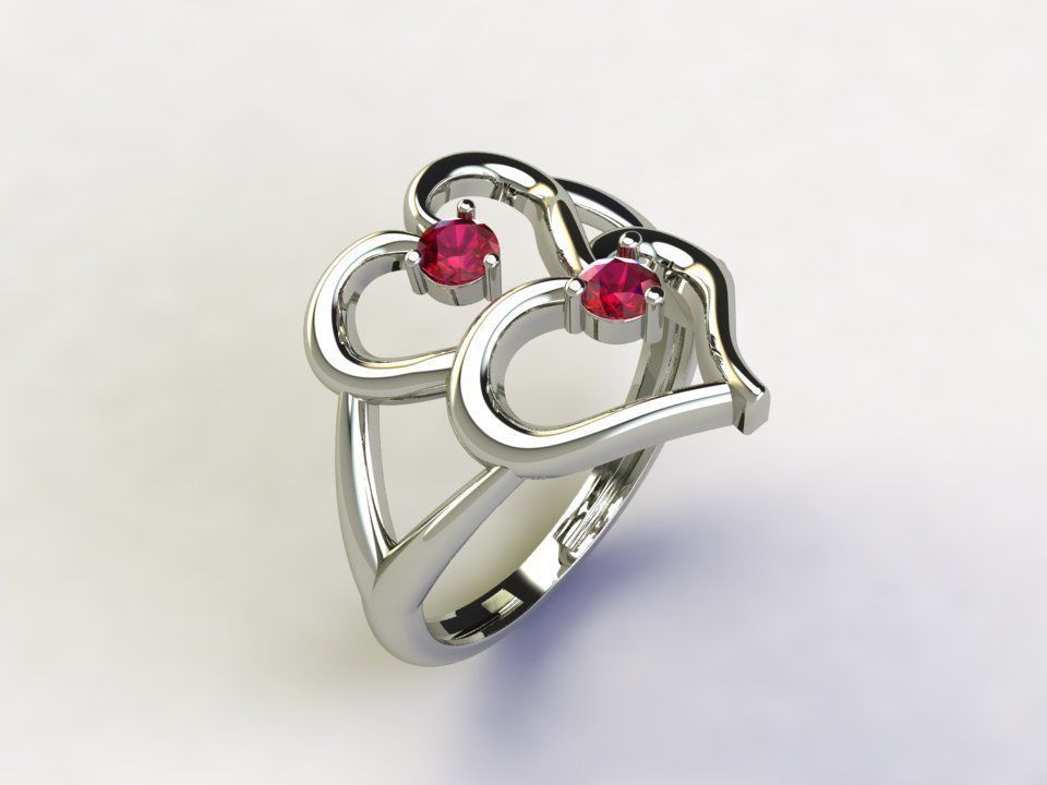 Heart Ring 10 3D print model_4