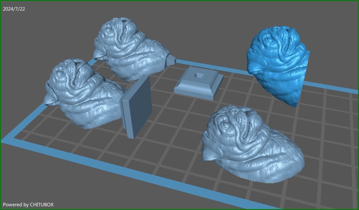 Pug bust version 1 3D print model_1