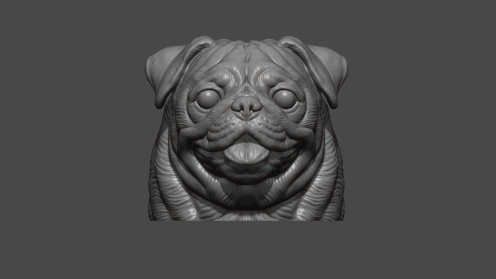 Pug bust version 1 3D print model_8