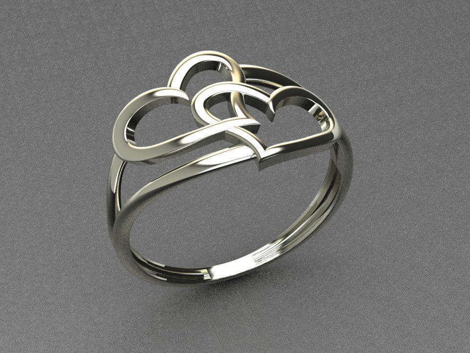 Heart Ring 11 3D print model_4